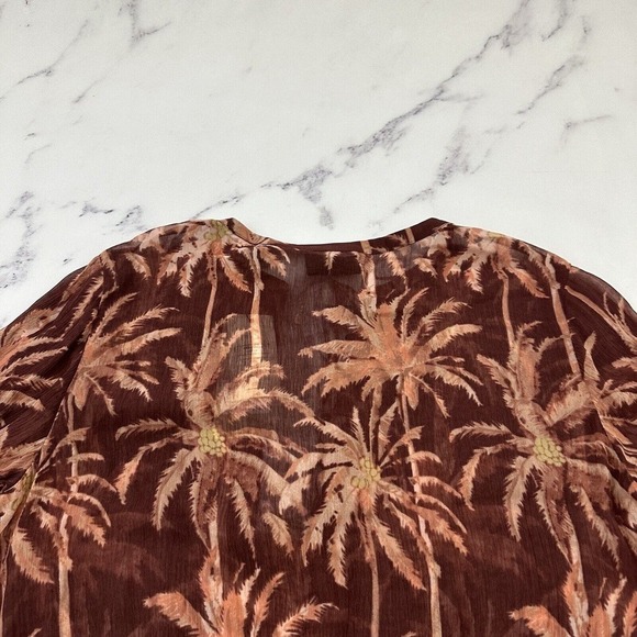 Scotch & Soda Womens Fading Roads Mini Dress Size M New Brown Palms Flutter - Picture 11 of 13